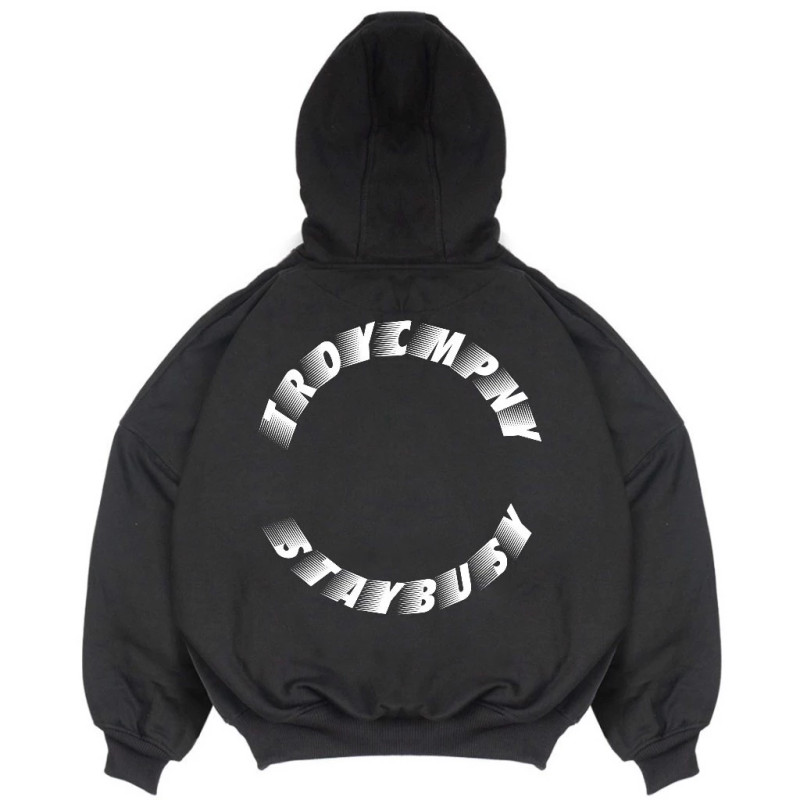 Troy Company Hoodie Boxy Oversize Black Divided Circle - Hoodie Boxy HB 2583