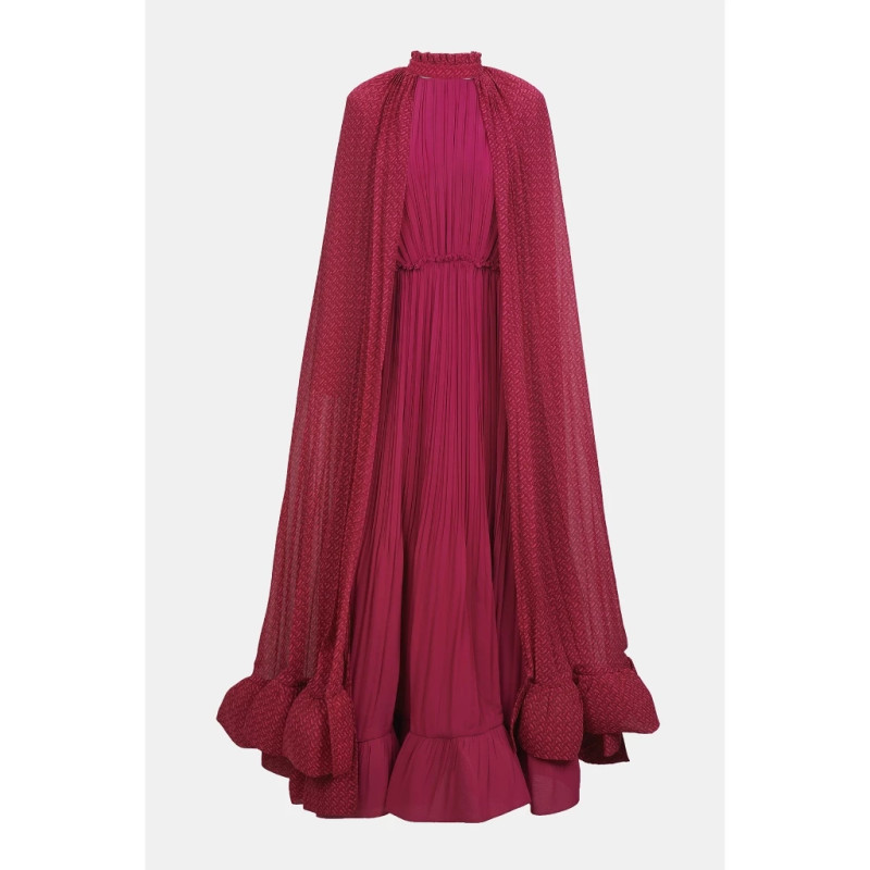 Bimu Pleated Dress - Fuchsia.