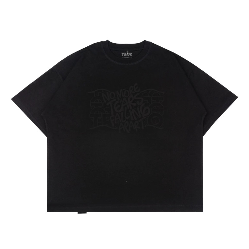 Troy Company Boxy Oversize Tshirt Black Wavy - Kaos Boxy Oversize Hitam Lengan Pendek MBD 2572