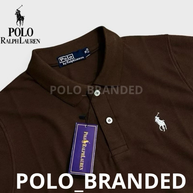 POLO BRANDED~Kaos Kerah Pria Coklat Kopi Premium Quality Lengan Pendek