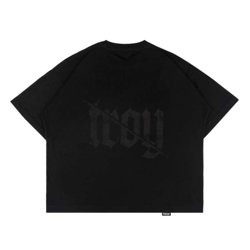 Troy Company Boxy Oversize Tshirt Black Star - Kaos Boxy Oversize Hitam Lengan Pendek MBD 2560