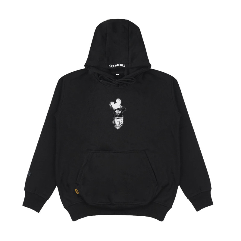 Troy Company Hoodie Black Oyabun - Jaket Hitam Hoodie Hitam KHD 278