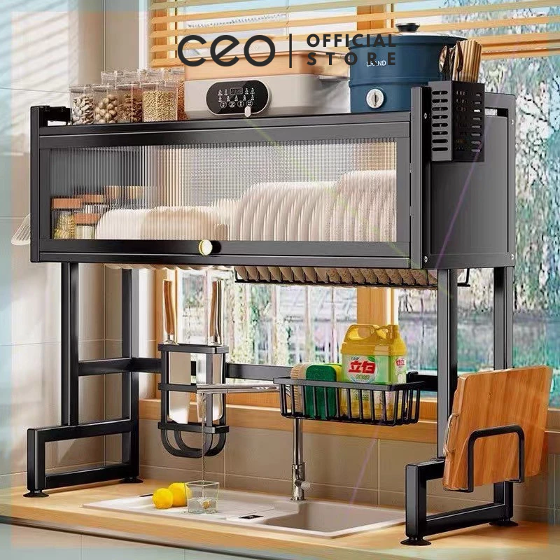 CEO Rak Cuci Piring Stainless Wastafel Pengering Dish Dryer Rak Piring Kuat & Kokoh Adjustable
