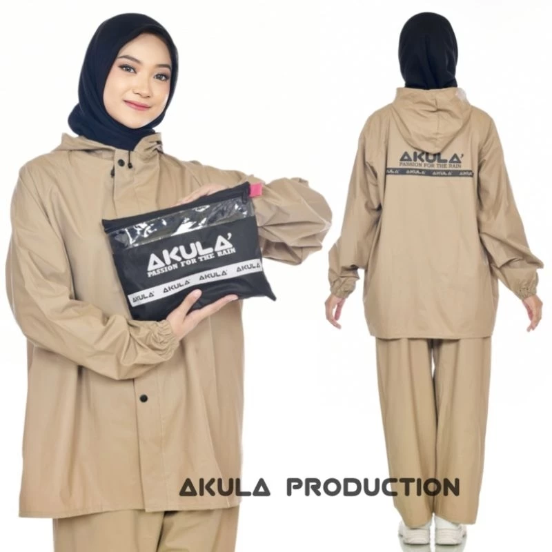 JAS HUJAN, RAINCOAT Pria Wanita Anti Rembes Terbaik By AKULA Mocca