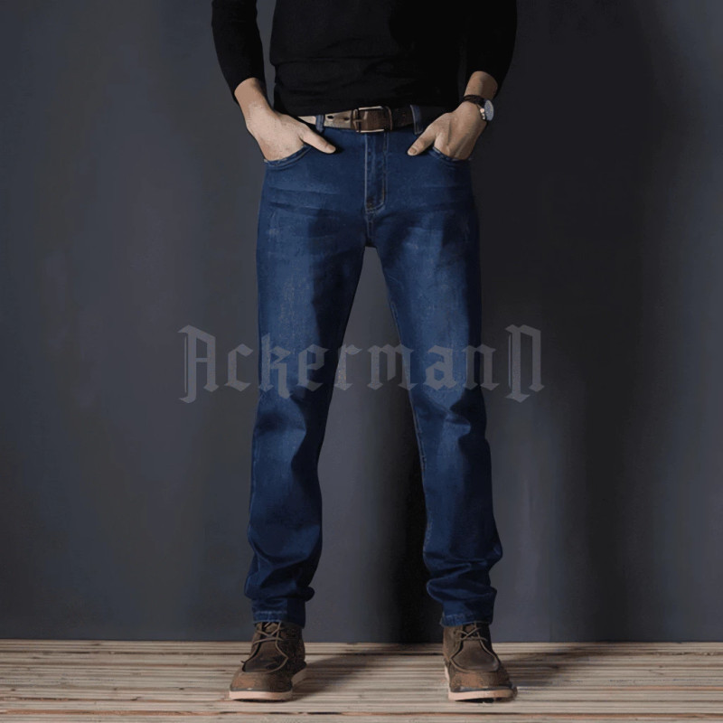 Ackermann - Celana Jeans Denim Pria Celana Panjang Slimfit Dark Navy 100cm Premium