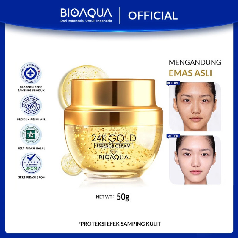 【Member Exclusive】BIOAQUA 24K Gold Essence Cream Original 50g BPOM
