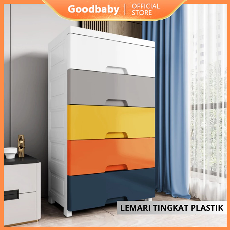 Goodbaby Lemari Pakaian Plastik Lemari Pakaian Anak Lemari Baju Bayi Lemari Plastik Jumbo 3 4 5 6 Tingkat Storage Cabinet Wadrobe Cabinet Susun Lemari Laci Plastik Susun