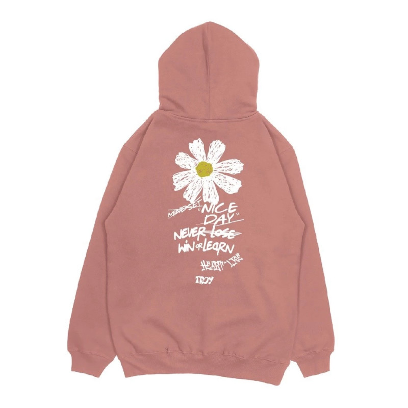 Troy Company Pullover Hoodie Pink Salmon Nice Day - Hoodie Pria Wanita Pink Salmon KH 2288