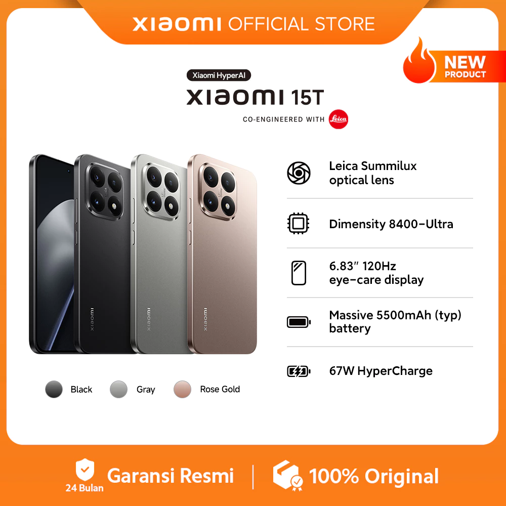 Xiaomi 15T (12/512GB) | Leica Summilux optical lens Dimensity 8400-Ultra | 6.83" 120Hz eye-care display | Massive 5500mAh (typ) battery | 67W HyperCharge [Official Store]