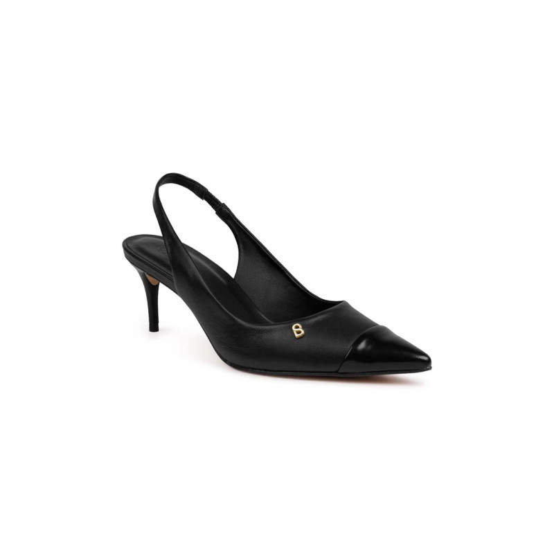 Lena Slingback Heels - Black