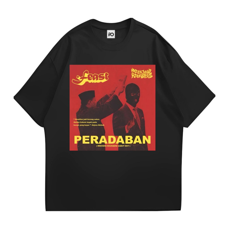 Populasi Tshirt Kaos Feast Peradaban Varian Vintage lengan pendek Unisex