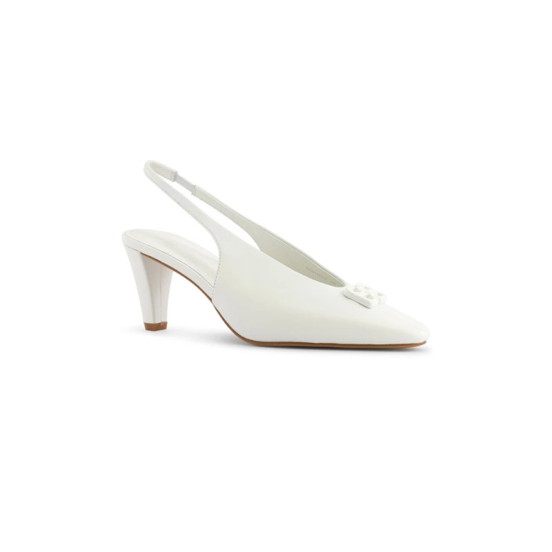 Deux Slingback Heels - White