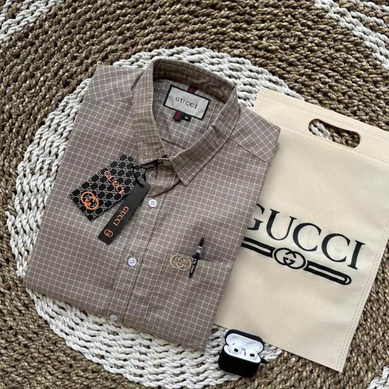 Kemeja Ganham Kotak Pria GC Lengan Pendek / Kemeja Formal Kerja Pria Terbaru / Kemeja Slim Full Catton / Kemeja Style Pria