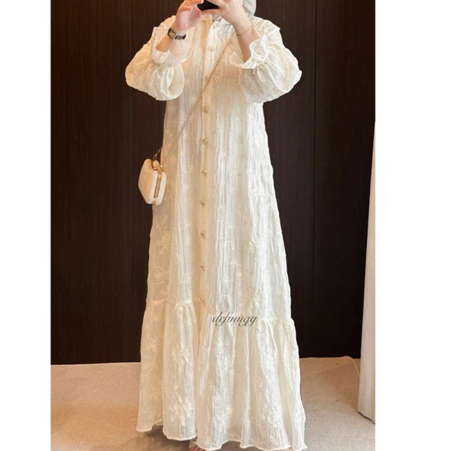 BymeYda - Reraya Dress Outer | Gamis Lebaran Tencel Bordir Premium