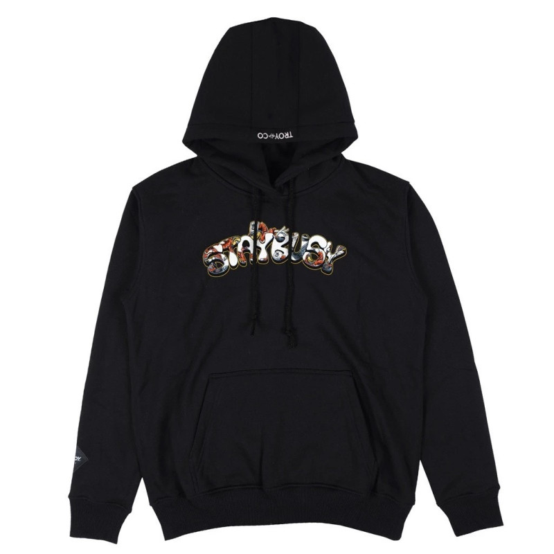 Troy Company Pullover Hoodie Black Stay Busy Pylox - Jaket Hoodie Hitam KH 2209