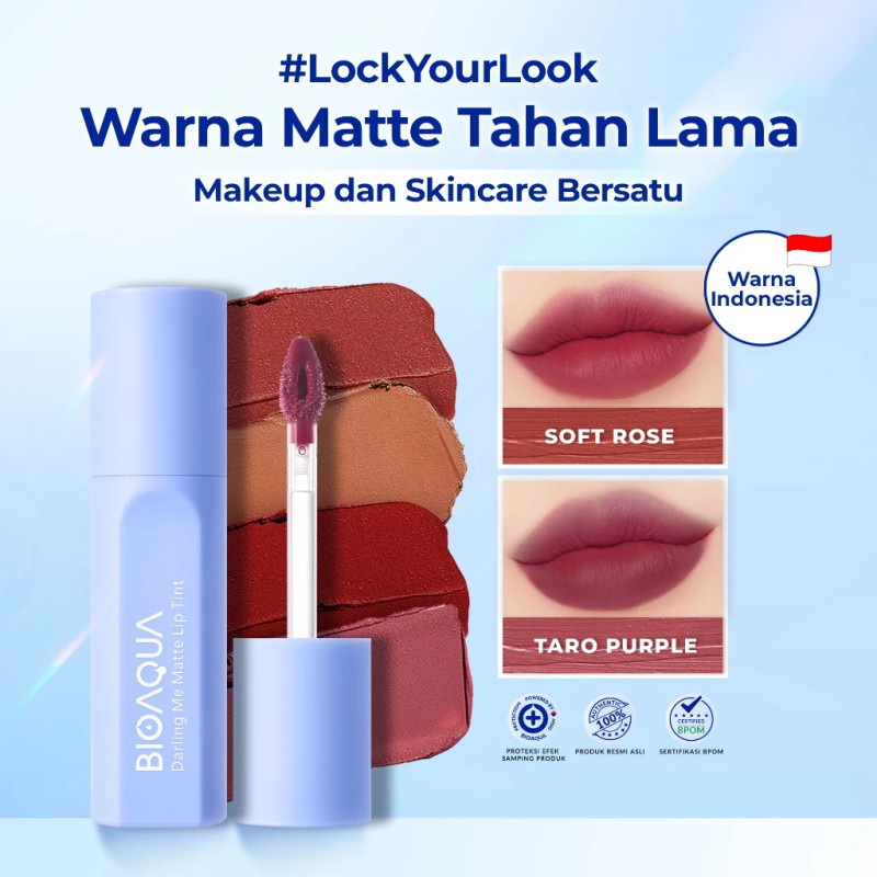 BIOAQUA Darling Me Matte Lip Tint Pelembab Lip Gloss Lembut Tahan Lama Stain 12 hours Lip Gloss Liptint