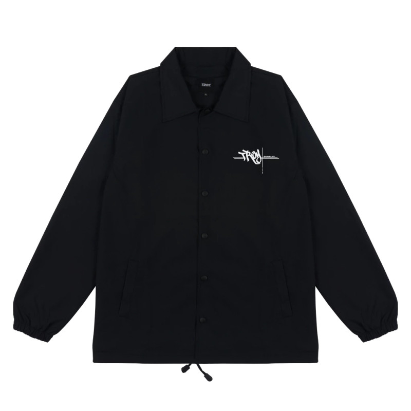 Troy Company Coach Jacket Black EKG - Jaket Windbreaker Hitam WNN 2712