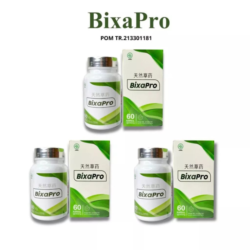 BixaPro Obat Stroke Darah Tinggi Kolesterol Diabetes - Paket Bundle isi 3 Botol 180 Kapsul