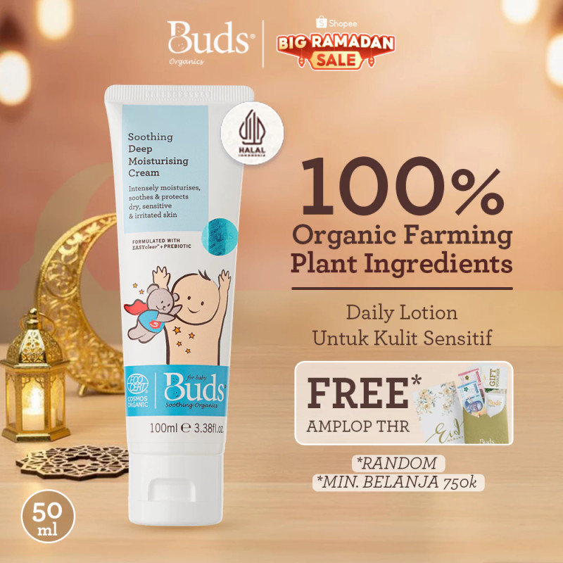 Buds Organics Super Soothing Deep Moisturising Cream - Lotion atau Krim Perawatan Iritasi Luka Eczema Bayi dan Anak